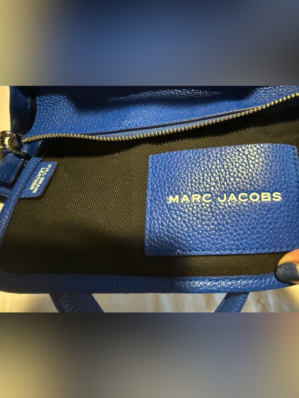 Marc Jacobs The Leather Small Tote Bag - Cobalt/Blue Sea - Picture 13 of 13
